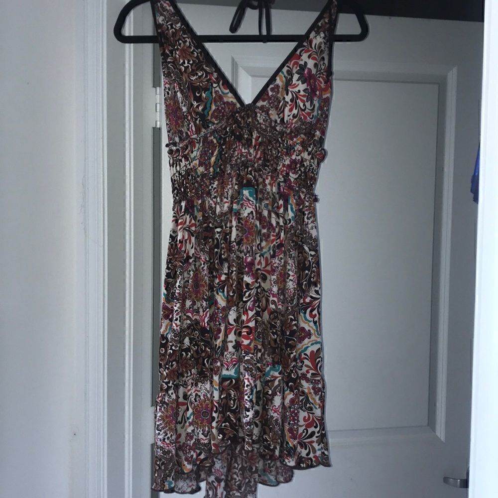 Spring Mini Halter Dress Beautiful Pattern - Small